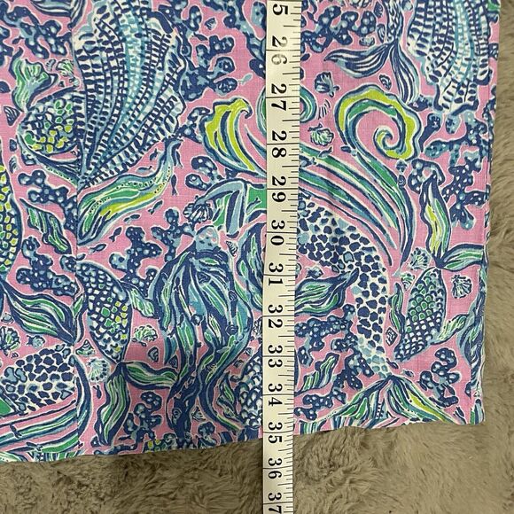 NWT Lilly Pulitzer 0 XS Lilac Rose WE MERMAID IT‎ MAURINA SHIFT 100% Linen Dress - Picture 12 of 16